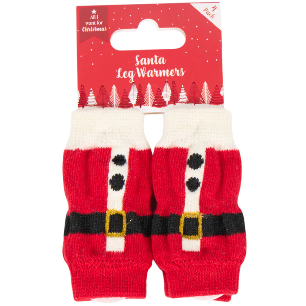 Festive Pet Leg Warmers - Red / Santa Image 1