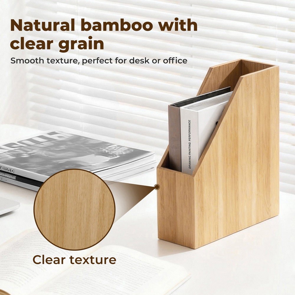 Levede A4 Bamboo Magazine Holder Desk Organiser Image 5