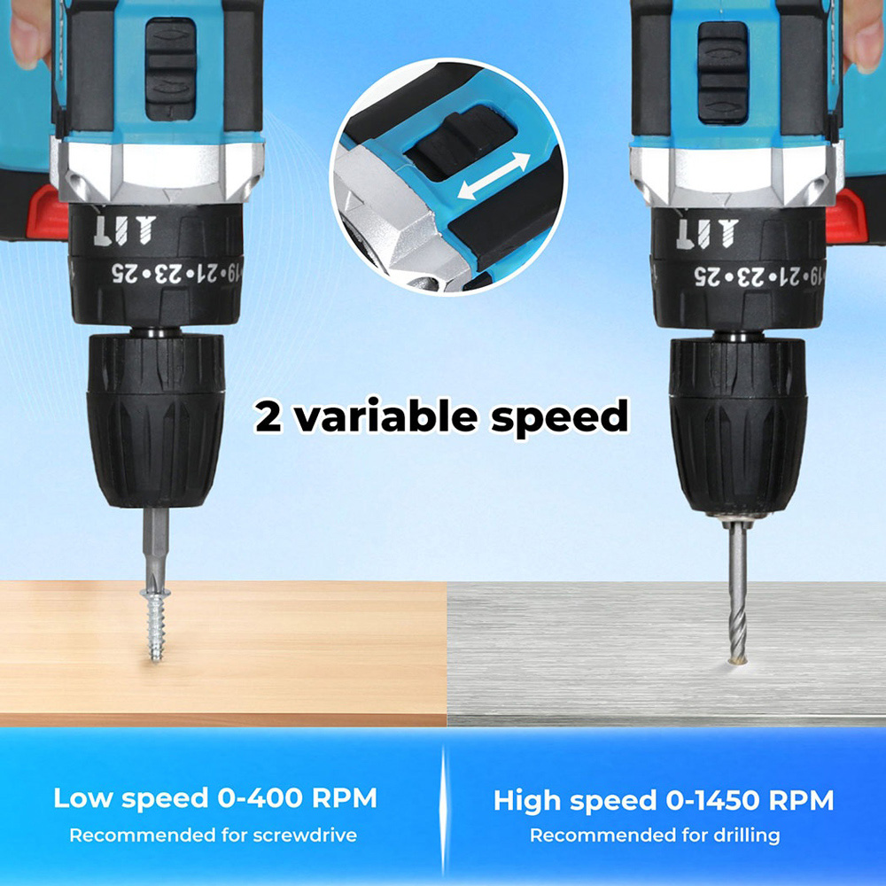 Traderight HW0263 Cordless Combi Drill Driver with 2 Batteries 21V Image 4