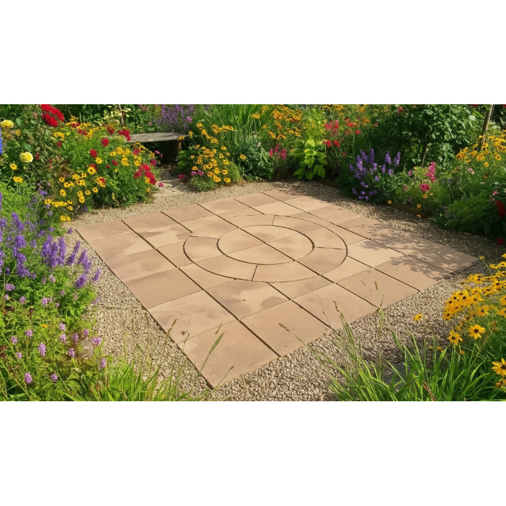 Chapterstone Honey Brown Chalice Circle Squared Off Paving Stone 2.7 x 2.7m Image 2