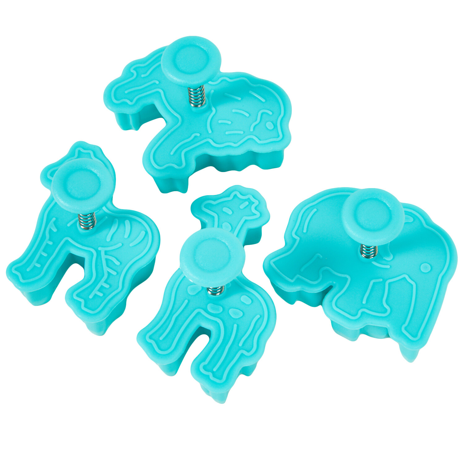 Set of 4 Animal-Shaped Cookie Cutters - Teal Image 3