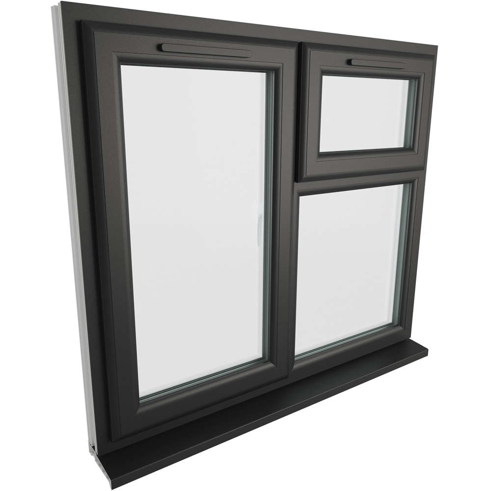 Crystal Black and White LH Side Hung and Top Opener Clear Double Glazed Window 1190 x 1040mm Image 4