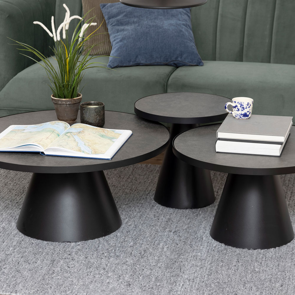 Furniture To Go Soli Black Ceramic Round Coffee Table Image 3