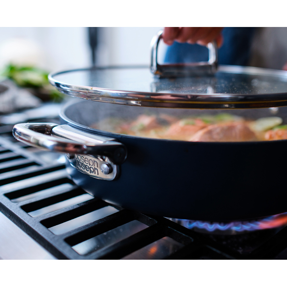 Joseph Joseph Space Blue Ceramic Folding Handle Non-Stick Shallw Casserole with Lid 28cm Image 9
