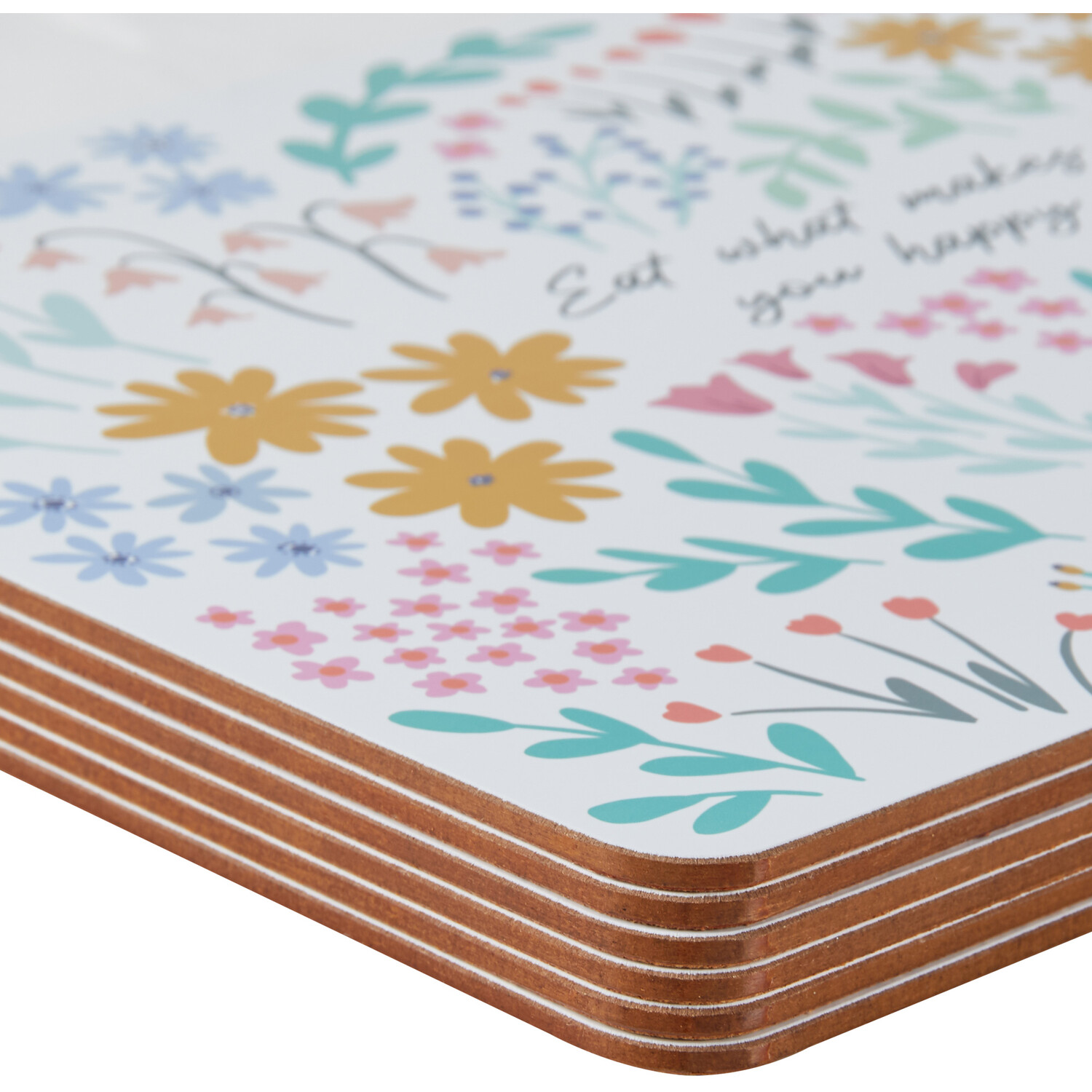 Pack of 6 Wildflower Placemats - White Image 2