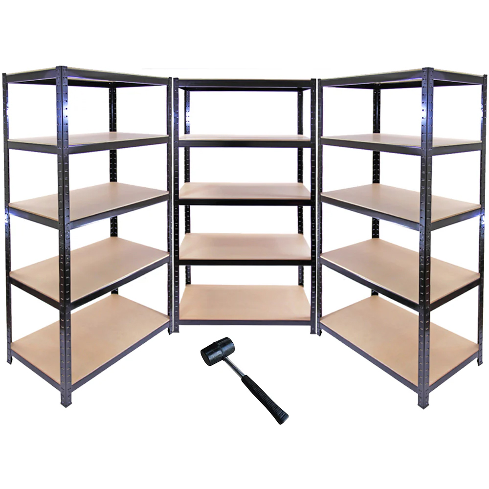 Monster Racking T-Rax Metal Storage Black Shelf 90cm 3 Pack Image 2