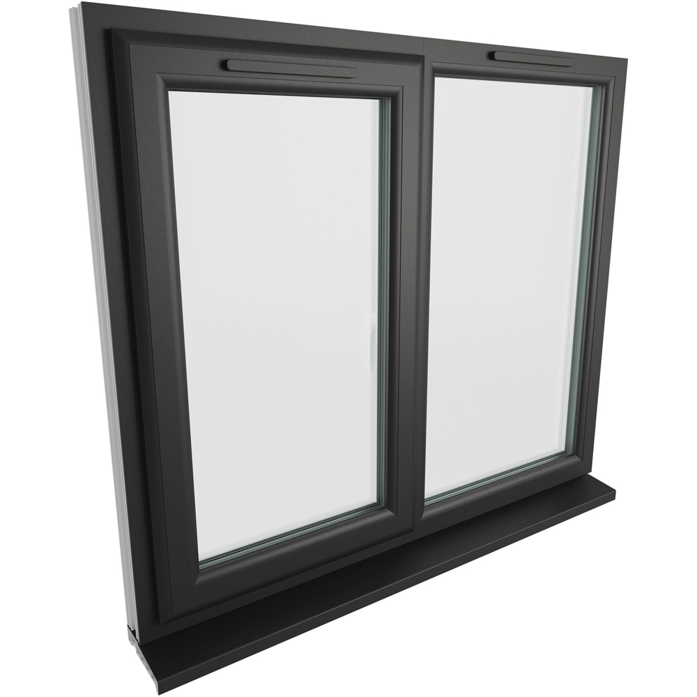 Crystal Black and White LH Side Hung Next to a Fixed Clear Triple Glazed Window 1190 x 1040mm Image 4