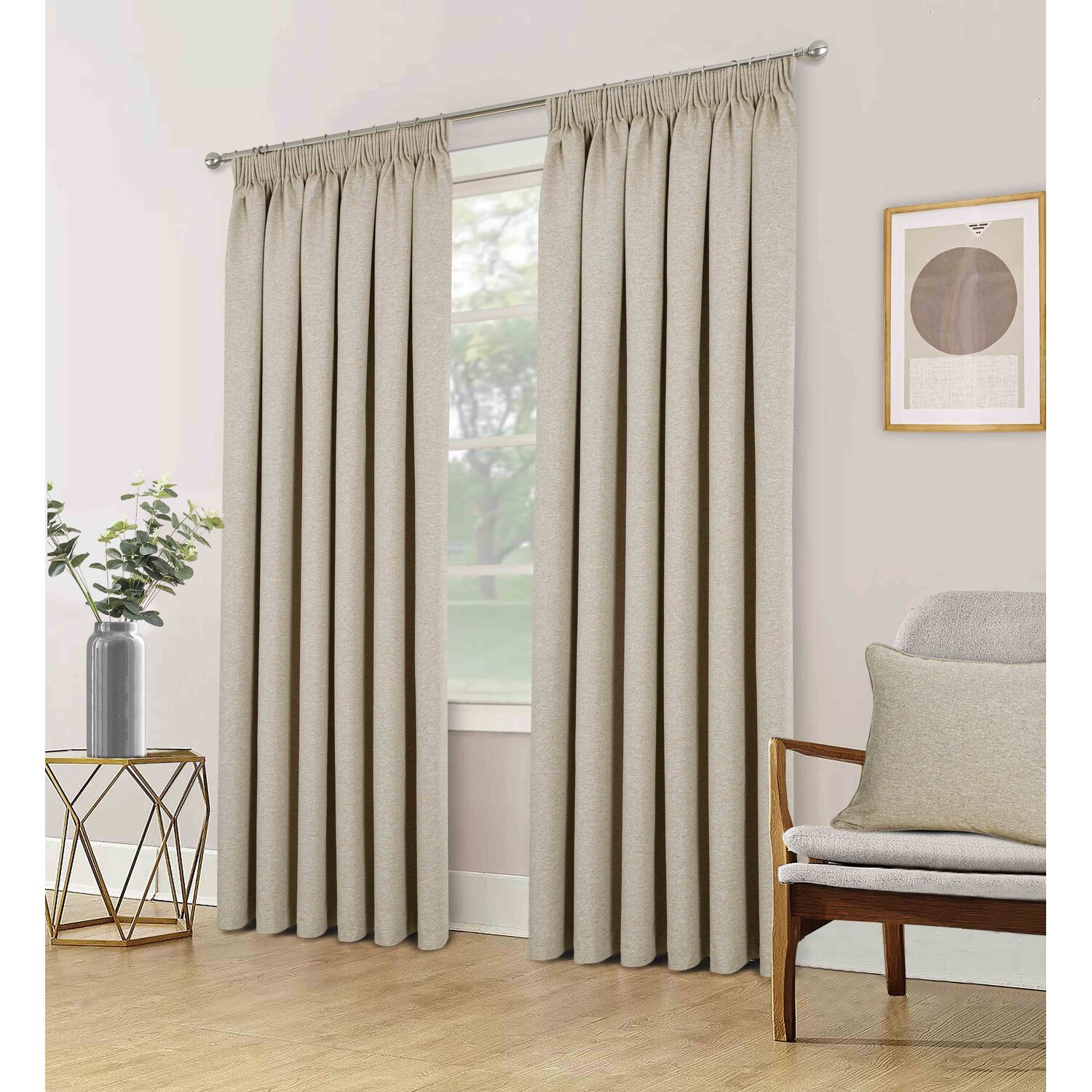 Divante Dusk Blackout Thermal Curtains - Natural / 229cm Image 2