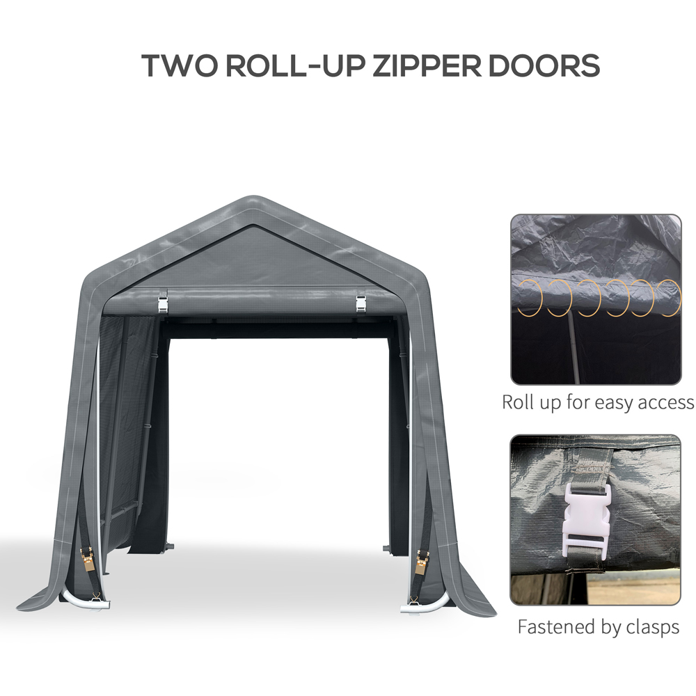 Outsunny Garden Storage Tent Dark Grey Image 6