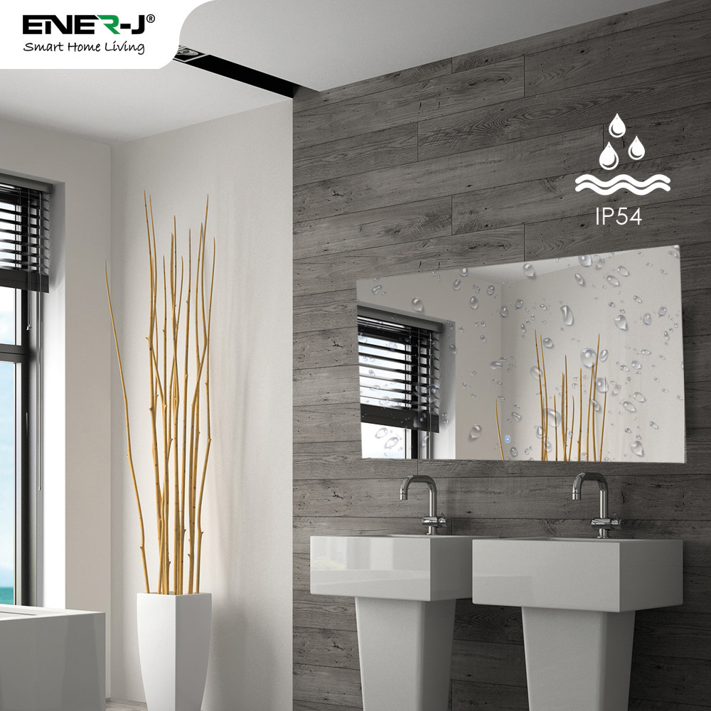 Ener-j Modern Wall Mirror Infrared Heater with CCT and Dimming LED Light 450W IP54 Image 6