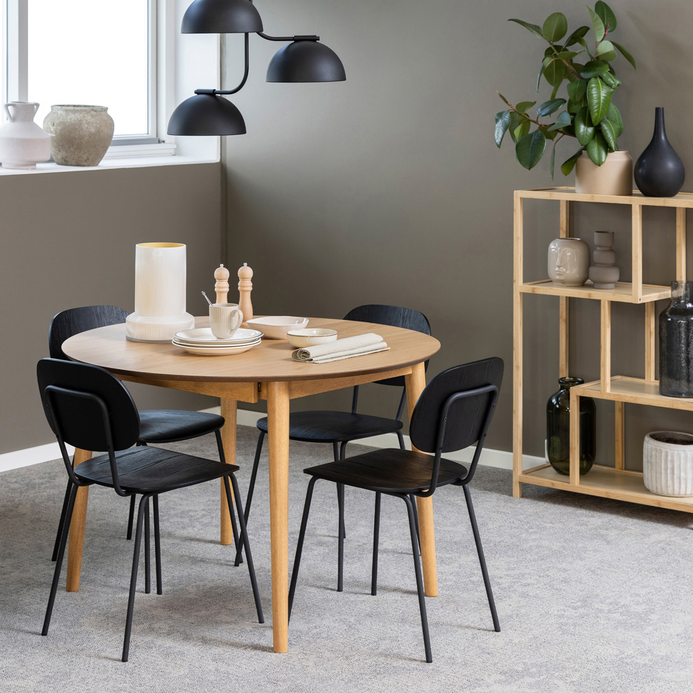 Furniture To Go Montreux Oak 5 Seater 154 to 115cm Round Extending Dining Table Image 6