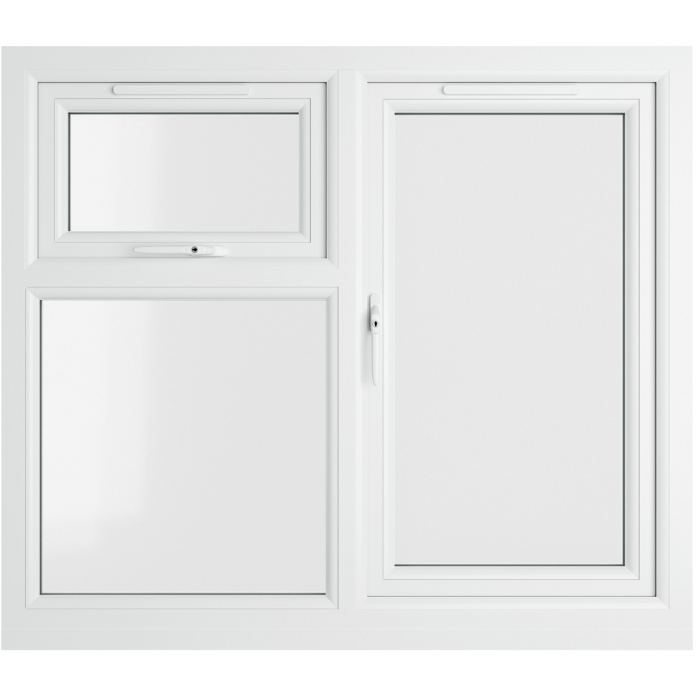 Crystal Agate and White LH Side Hung and Top Opener Clear Triple Glazed Window 1190 x 1040mm Image 3