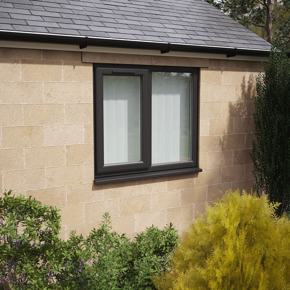 Crystal Black and White LH Side Hung Next to a Fixed Obscure Triple Glazed Window 1190 x 965mm Image 2