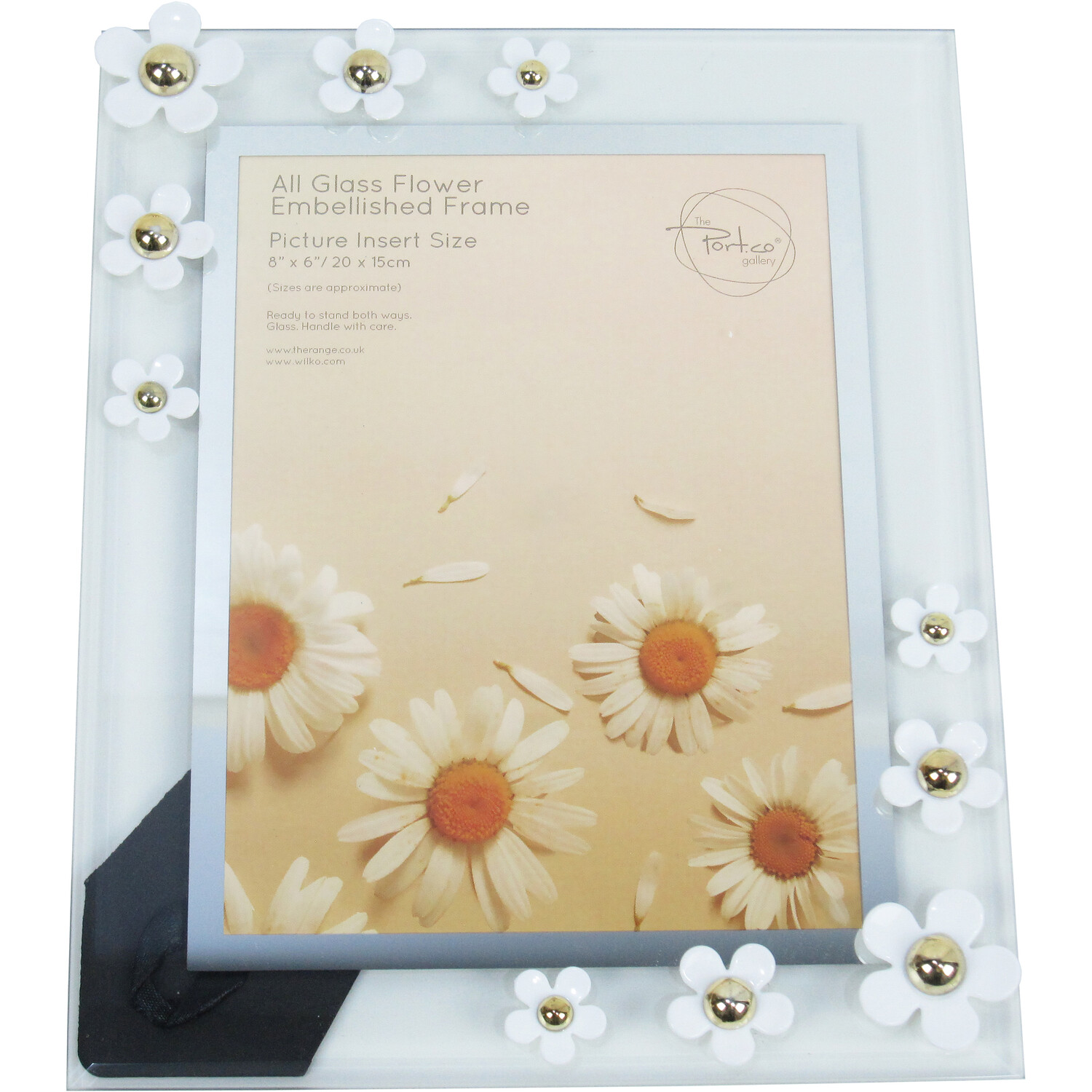 All Glass Flower Embellished Frame - White / 26.5cm Image 2