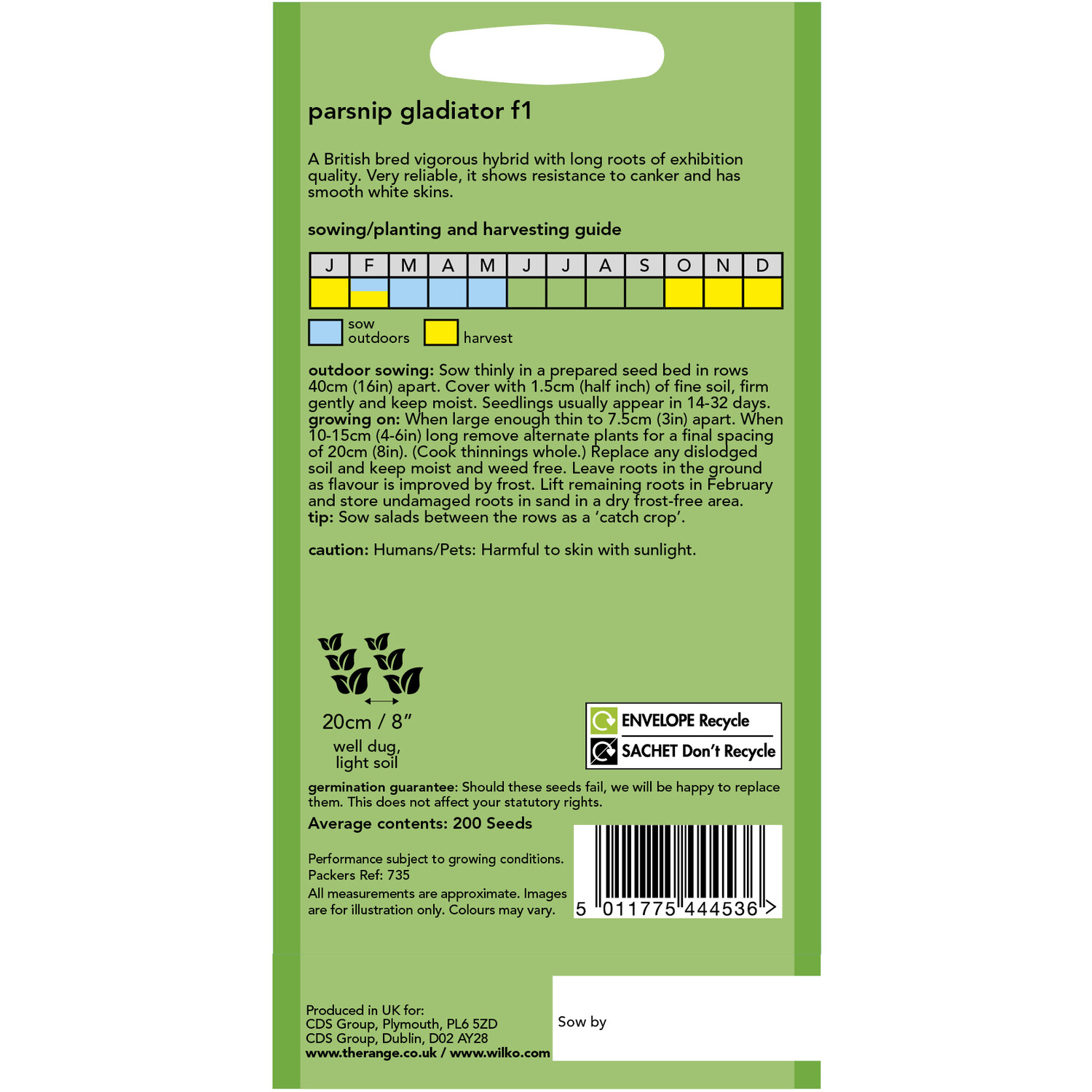 Gladiator F1 Parsnip Vegetable Seeds Cream Image 2