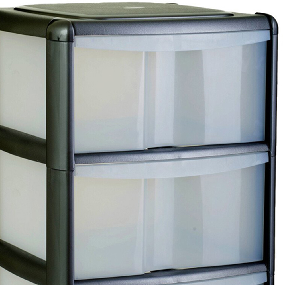 Black 4 Drawer Tower Storage Unit Image 5