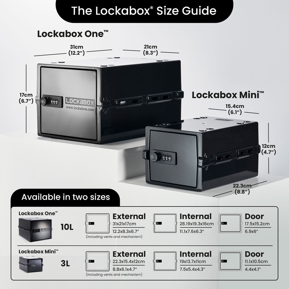 Lockabox 3L Jet Black Lockable Mini Storage Box Image 5