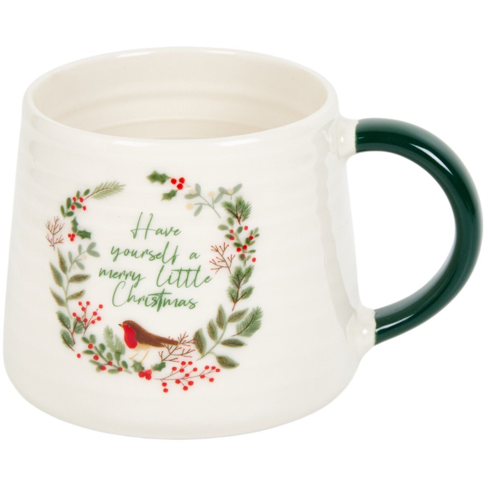 Merry Robin Ribbed Mug Image 2