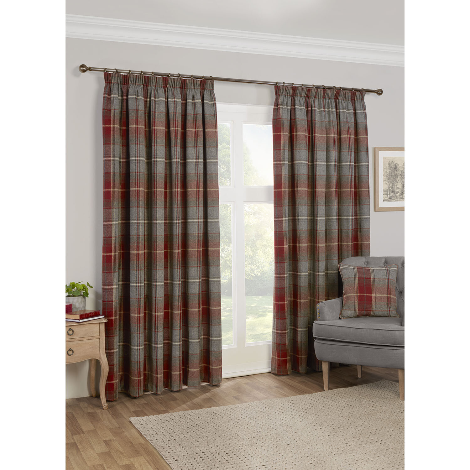 Abbott Thermal Curtain - Red / 229cm / 168cm Image 2