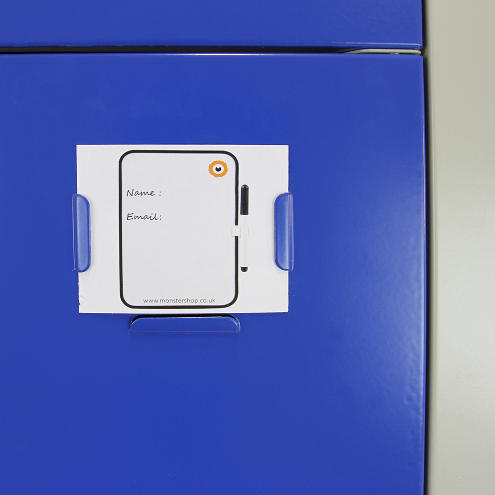 MonsterShop 3 Door Blue Metal Storage Locker Image 5