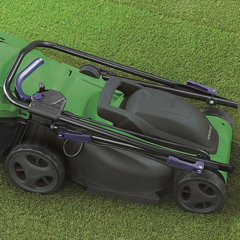 Powerbase 1400W 34cm Green Electric Lawn Mower Image 5