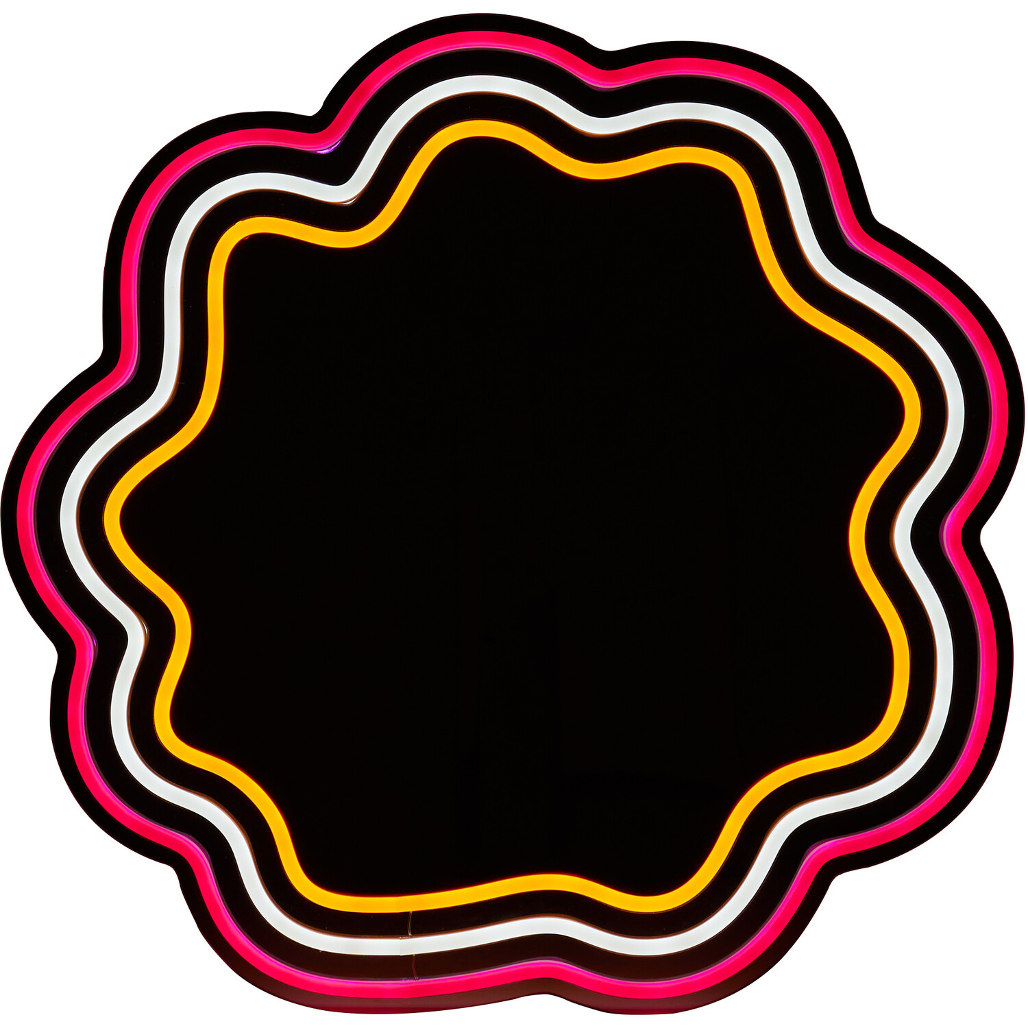 Flower Silhouette Neon Mirror Image 3