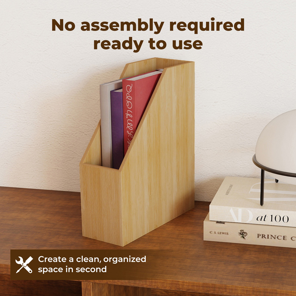 Levede A4 Bamboo Magazine Holder Desk Organiser Image 7