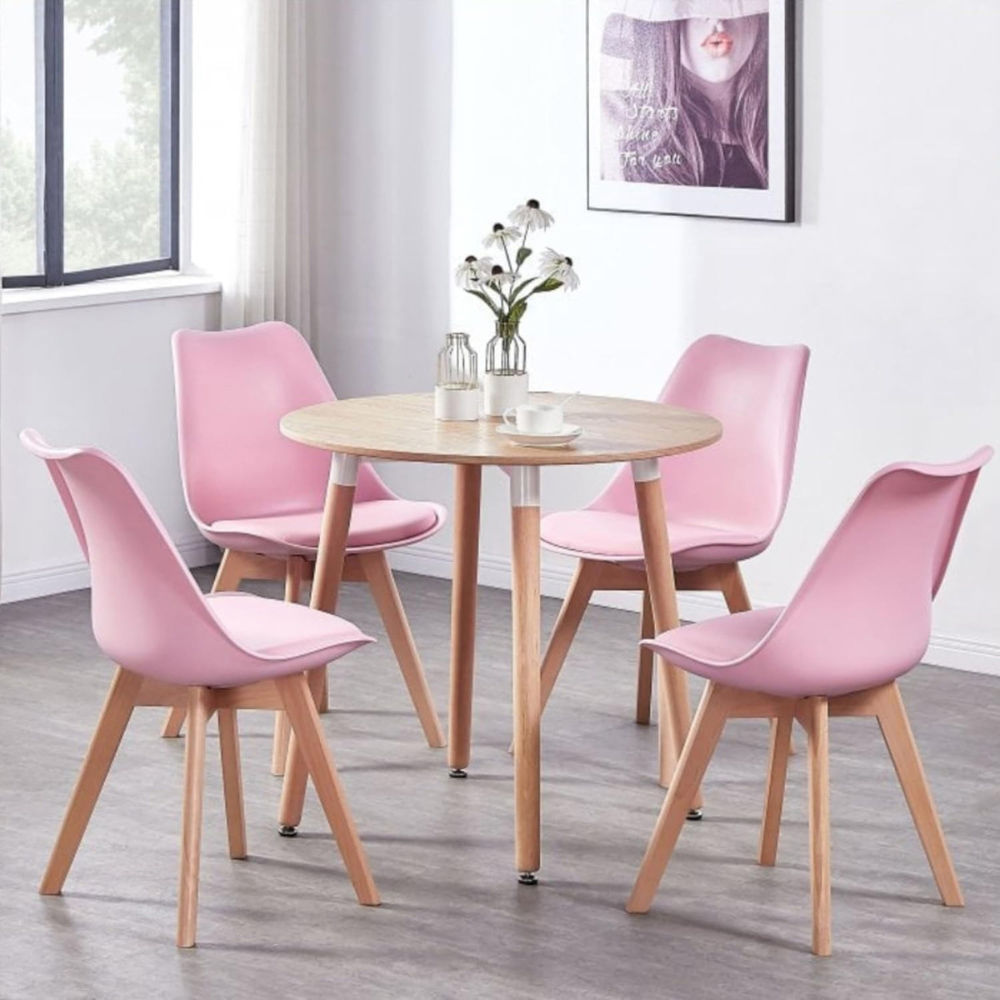 Life Interiors Lorenzo Pink Faux Leather Plastic Dining Chair Image 7