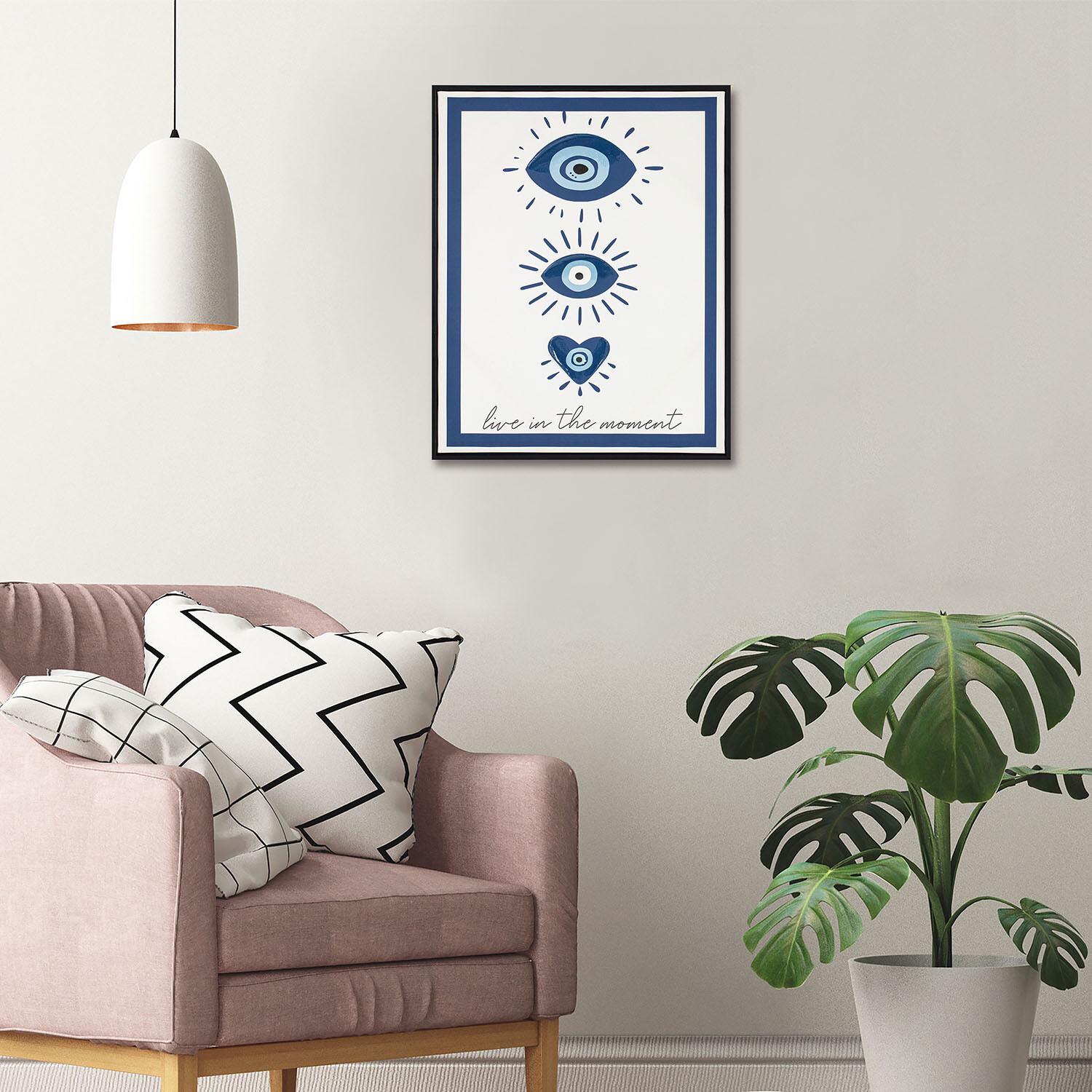 Evil Eye Life Motto Framed Art - Multicolour Image 2