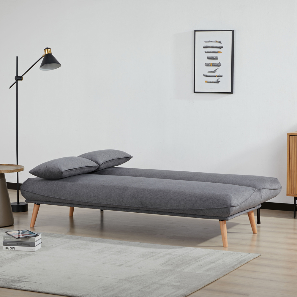 Elphin 3 Seater Grey Sofa Bed Image 4