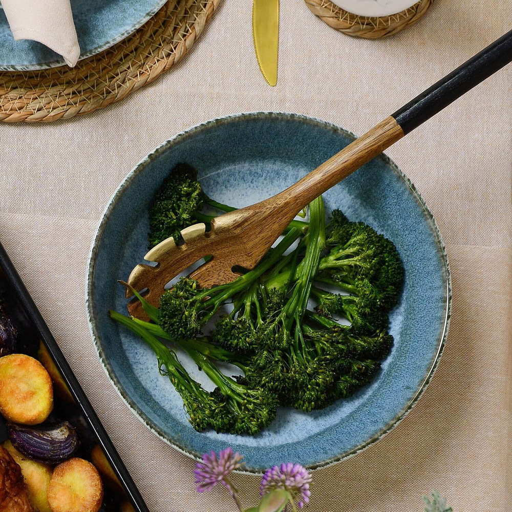 Santorini Reactive Glaze Serving Bowl - Blue Image 2