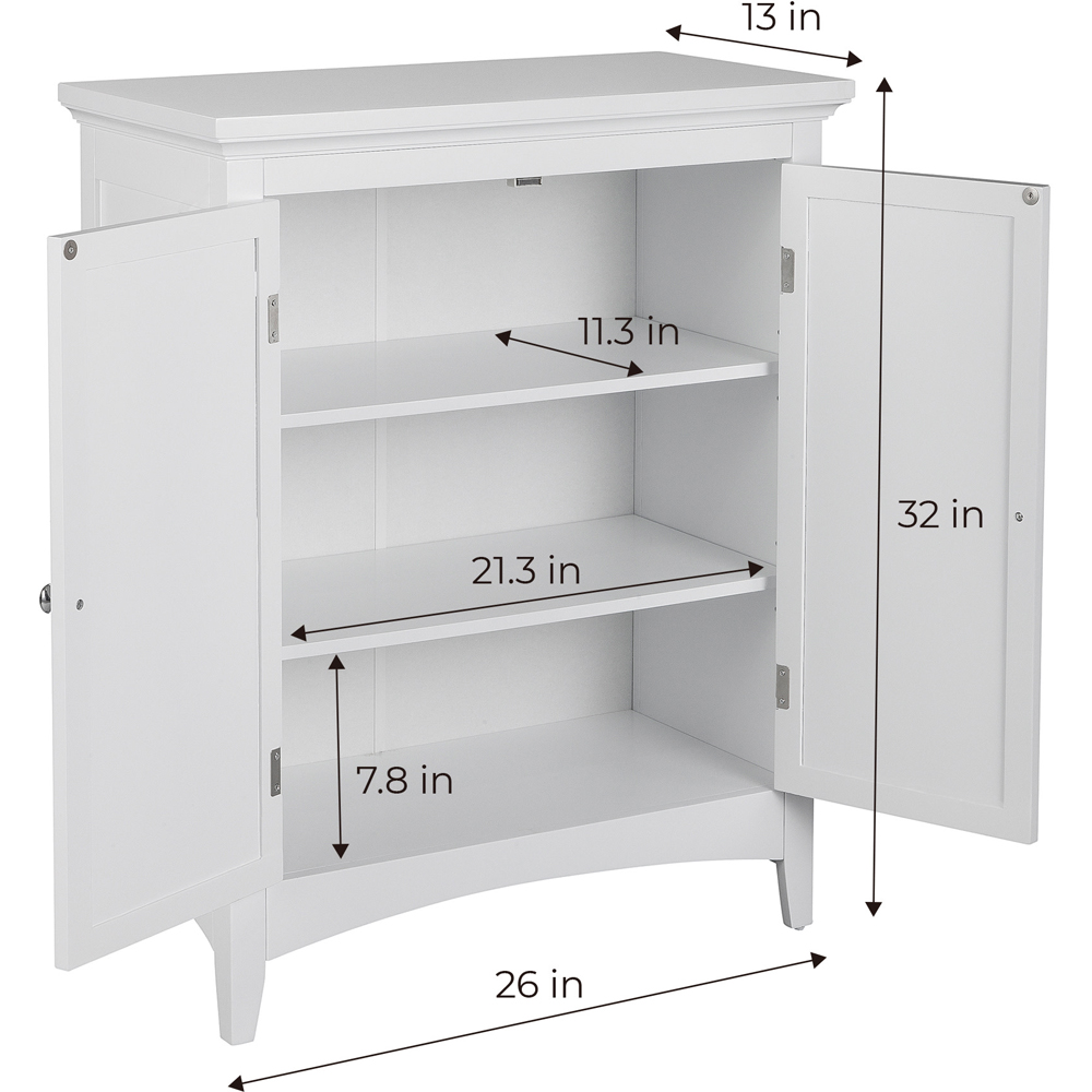 Teamson Home Glancy 2 Door White Wooden Floor Storage Cabinet Image 8