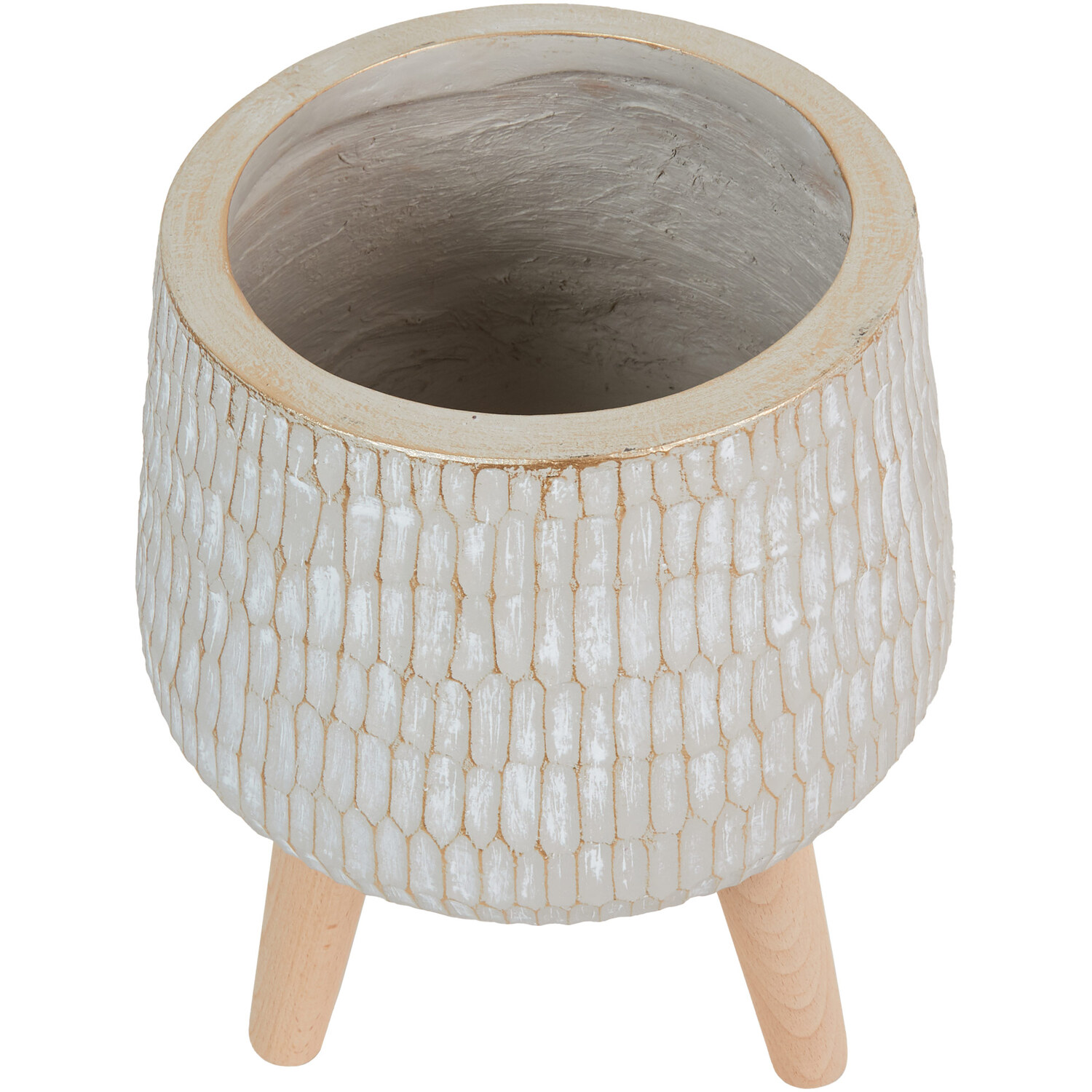 Flower Pot with Beech Wood - Neutral Image 2
