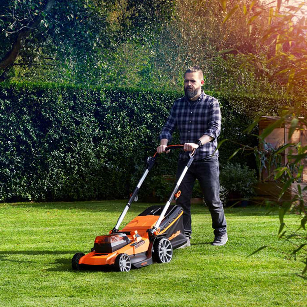 LawnMaster MX 24V 48V 46cm Cordless Lawnmower with 2 Battery Set Image 2
