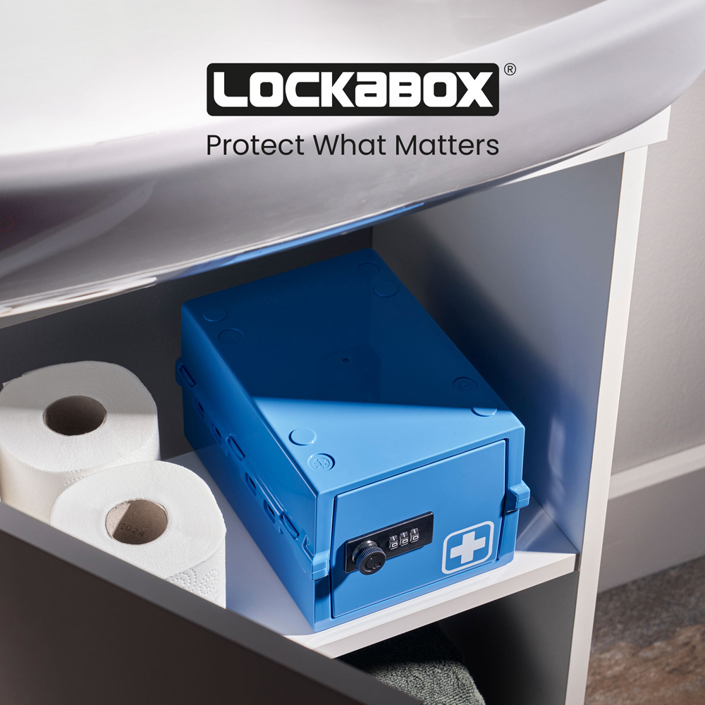 Lockabox 3L Medi Blue Lockable Mini Storage Box Image 9