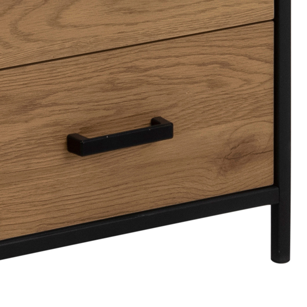 Florence Seaford 2 Drawer 4 Shelf Oak and Black Bookcase Image 8