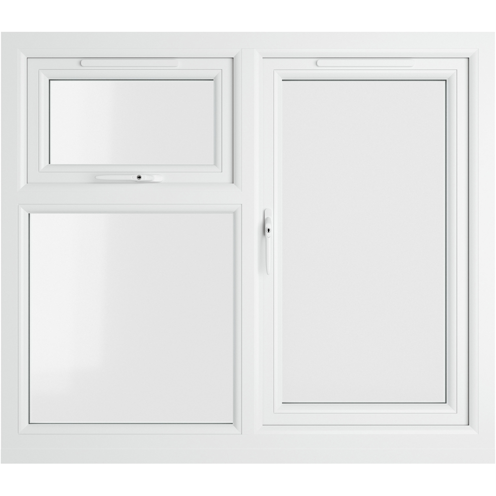 Crystal LH Side Hung and Top Opener White Clear Glass uPVC Double Glazed Window 1190 x 965mm Image 2