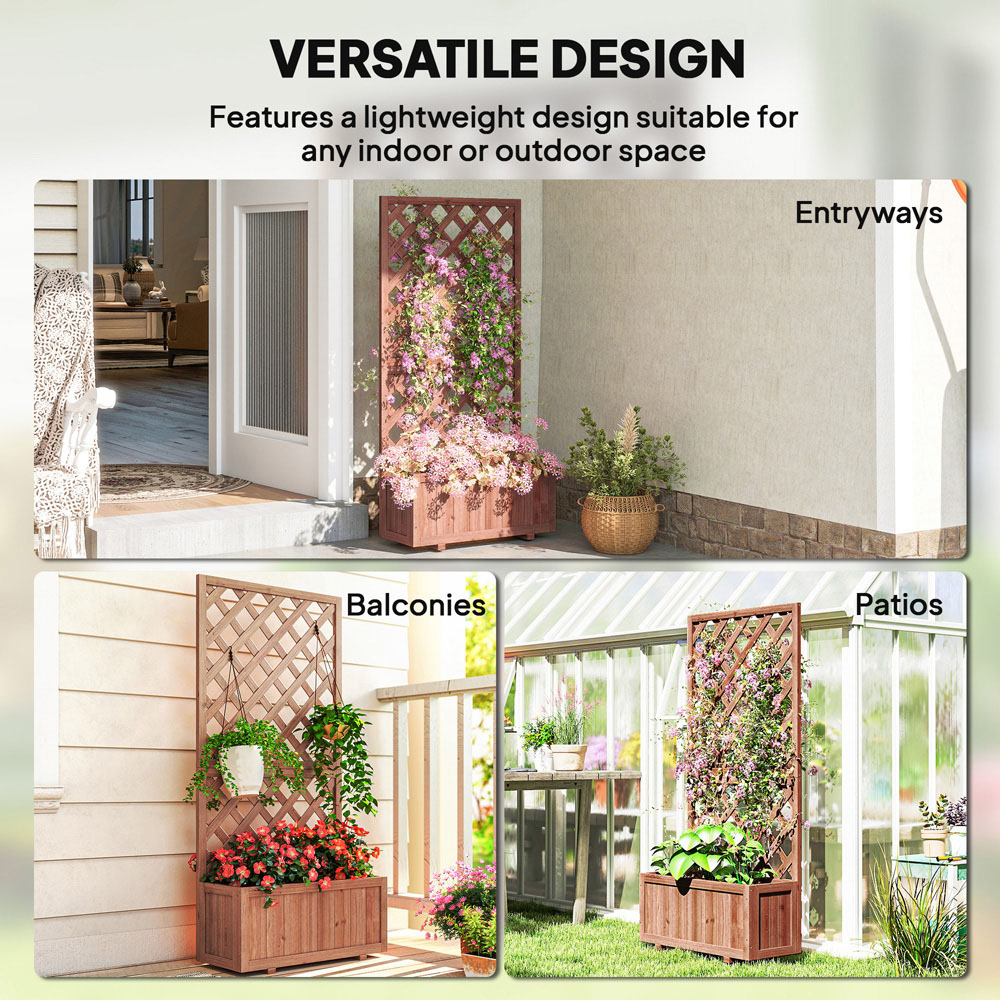 Outsunny Garden Planter Topped Trellis Image 6