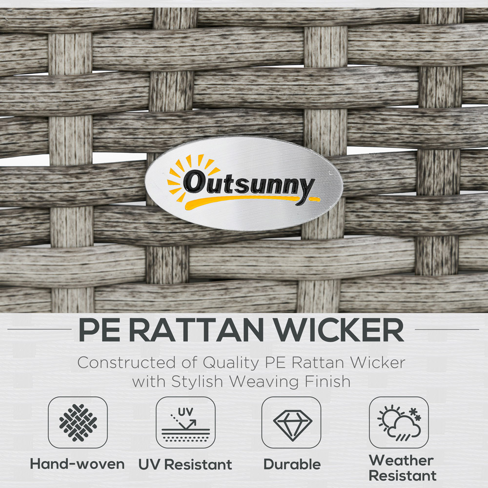 Outsunny 7 Seater Grey PE Rattan Dining Sofa Set Image 4