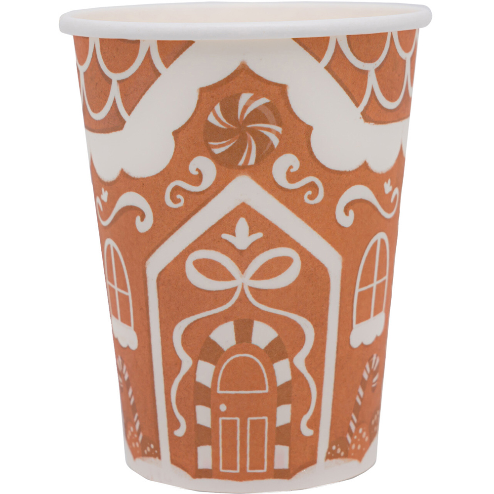 Pack of 8 Gingerbread Paper Cups - Brown Image 3