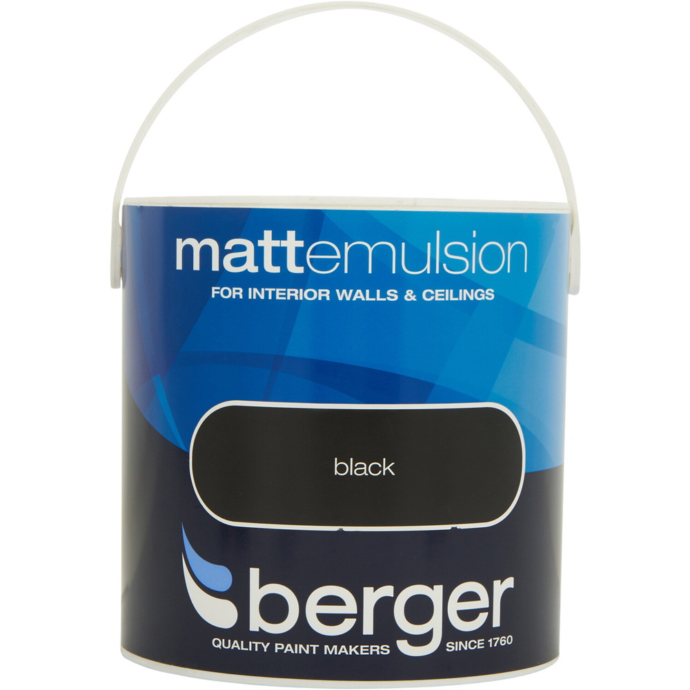 Berger Matt Emulsion - Black 2.5L. Image 2