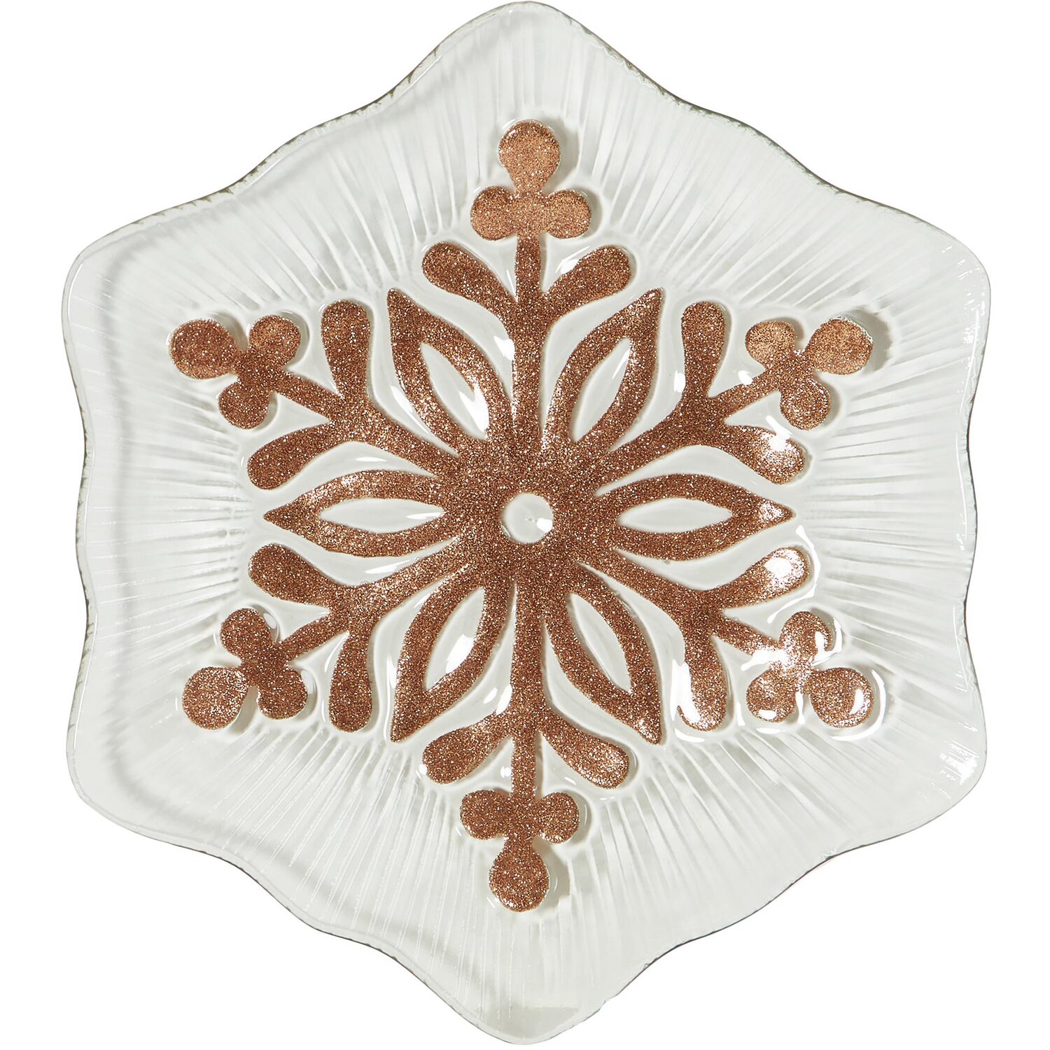 Glitter Snowflake Trinket Dish - Clear Image 4