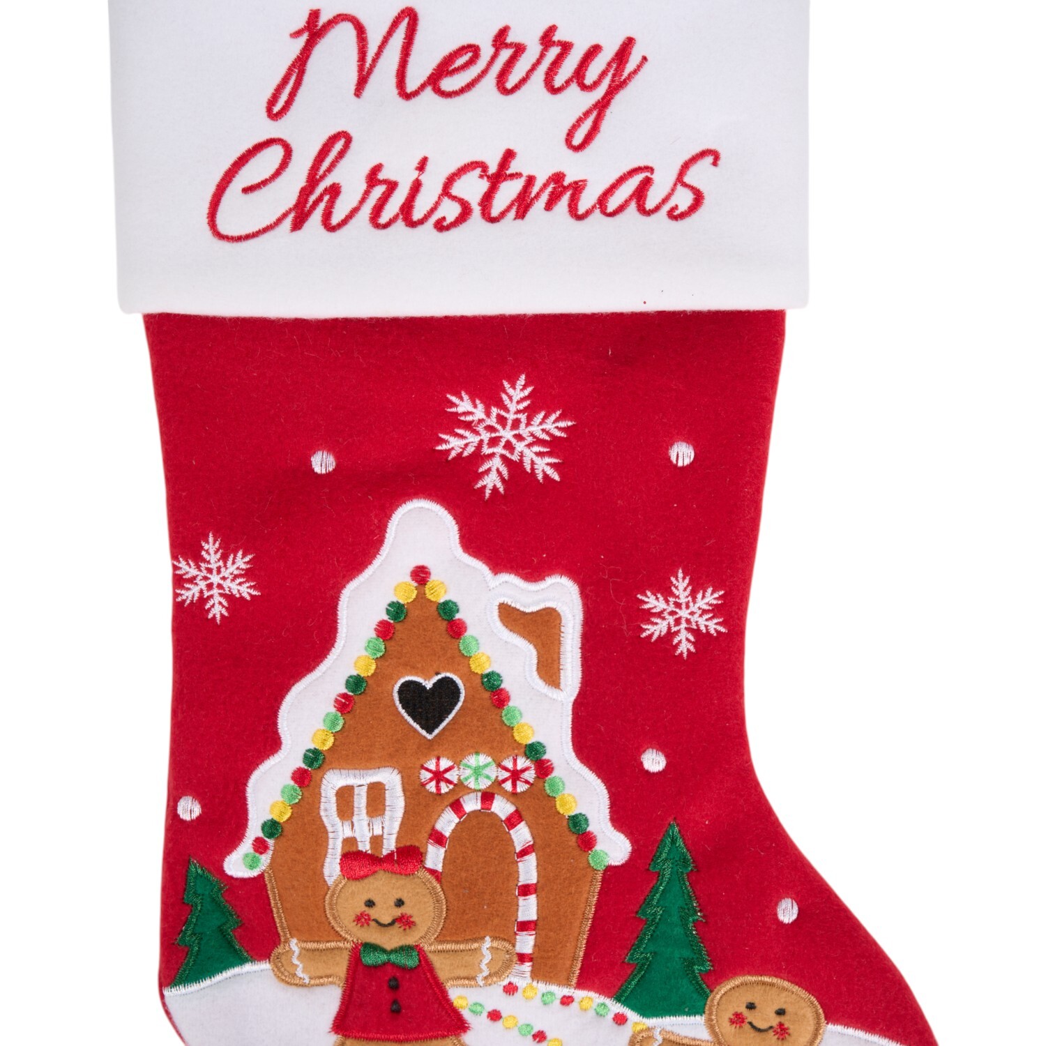Merry Christmas Gingerbread Stocking Red Image 3