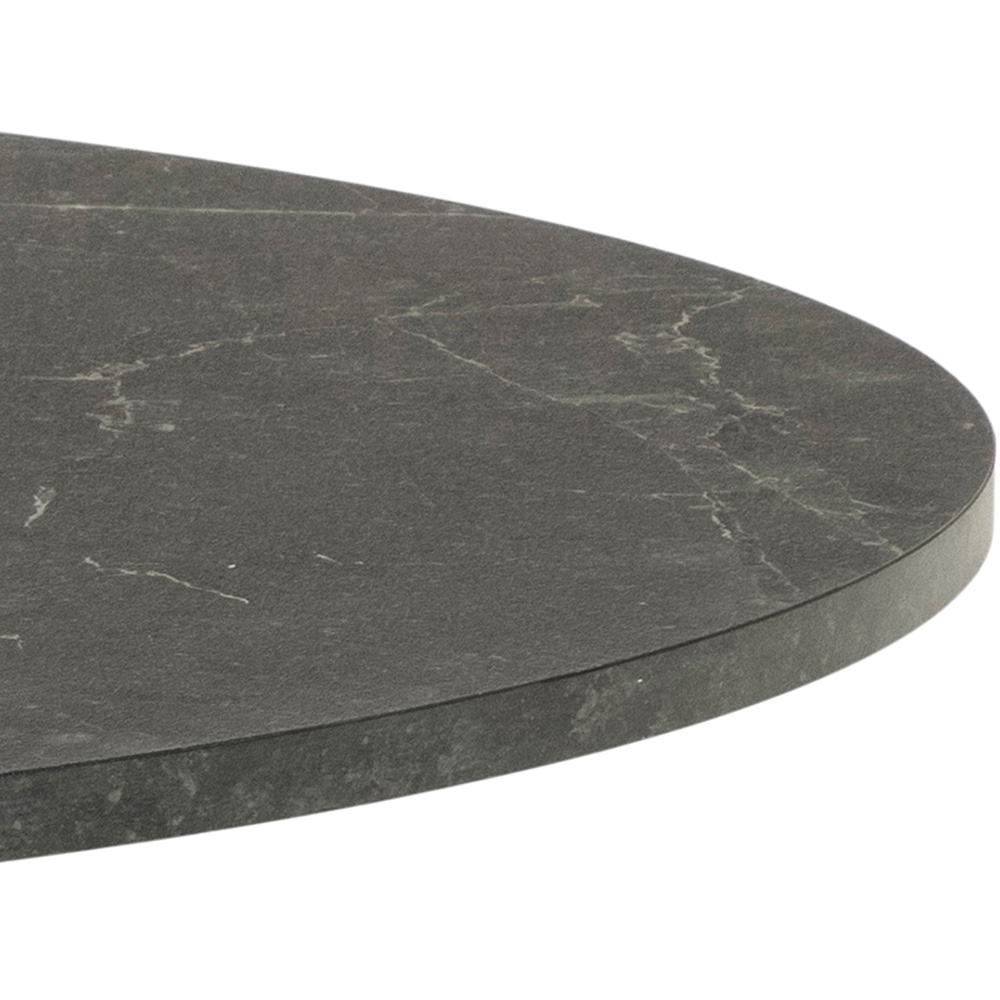 Furniture To Go Ibiza 4 Seater Round Dining Table with Black Top and Matt Black Base Image 3