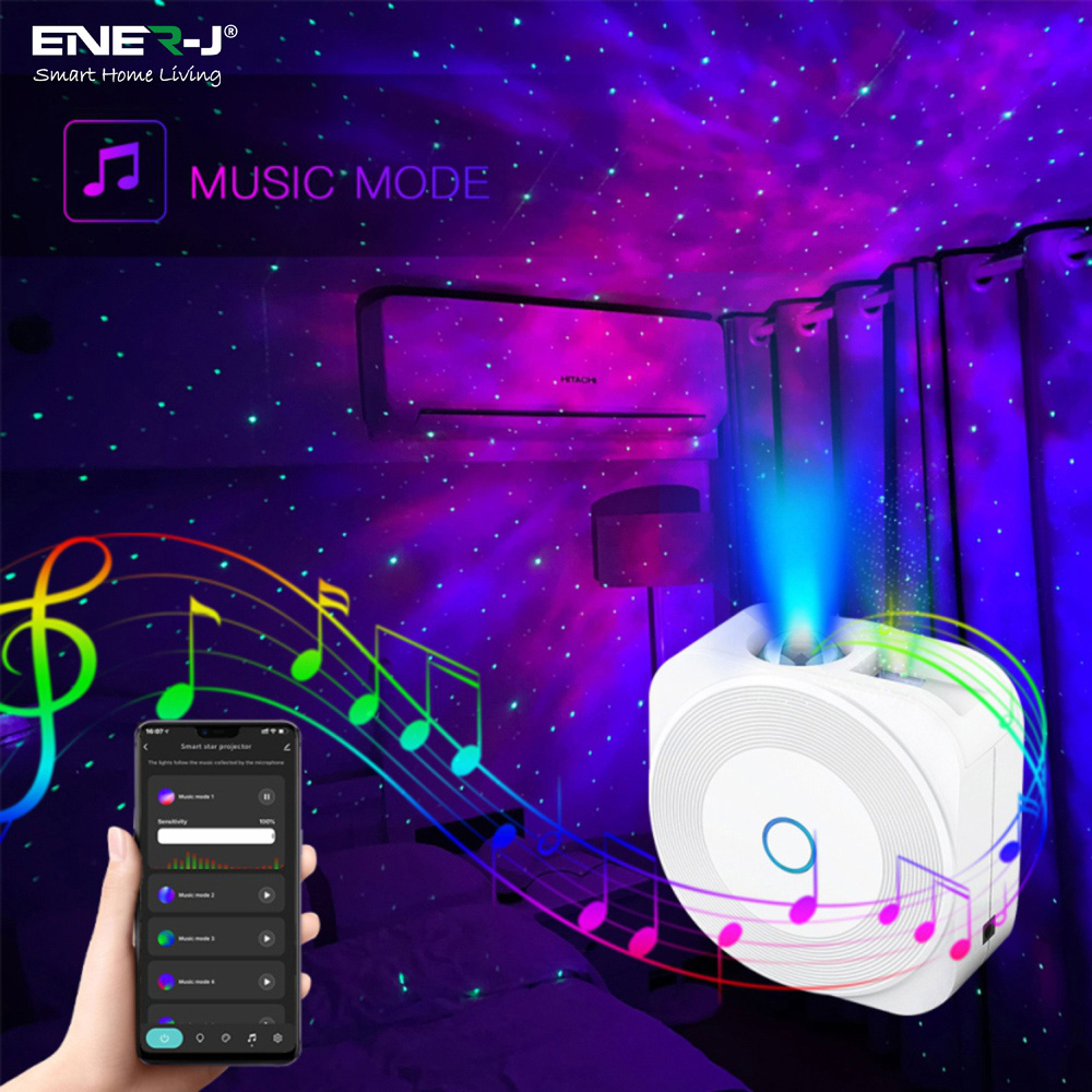 ENER-J Smart Wi-Fi Bluetooth LED Galaxy Projector Light with Nebula Effect Image 6