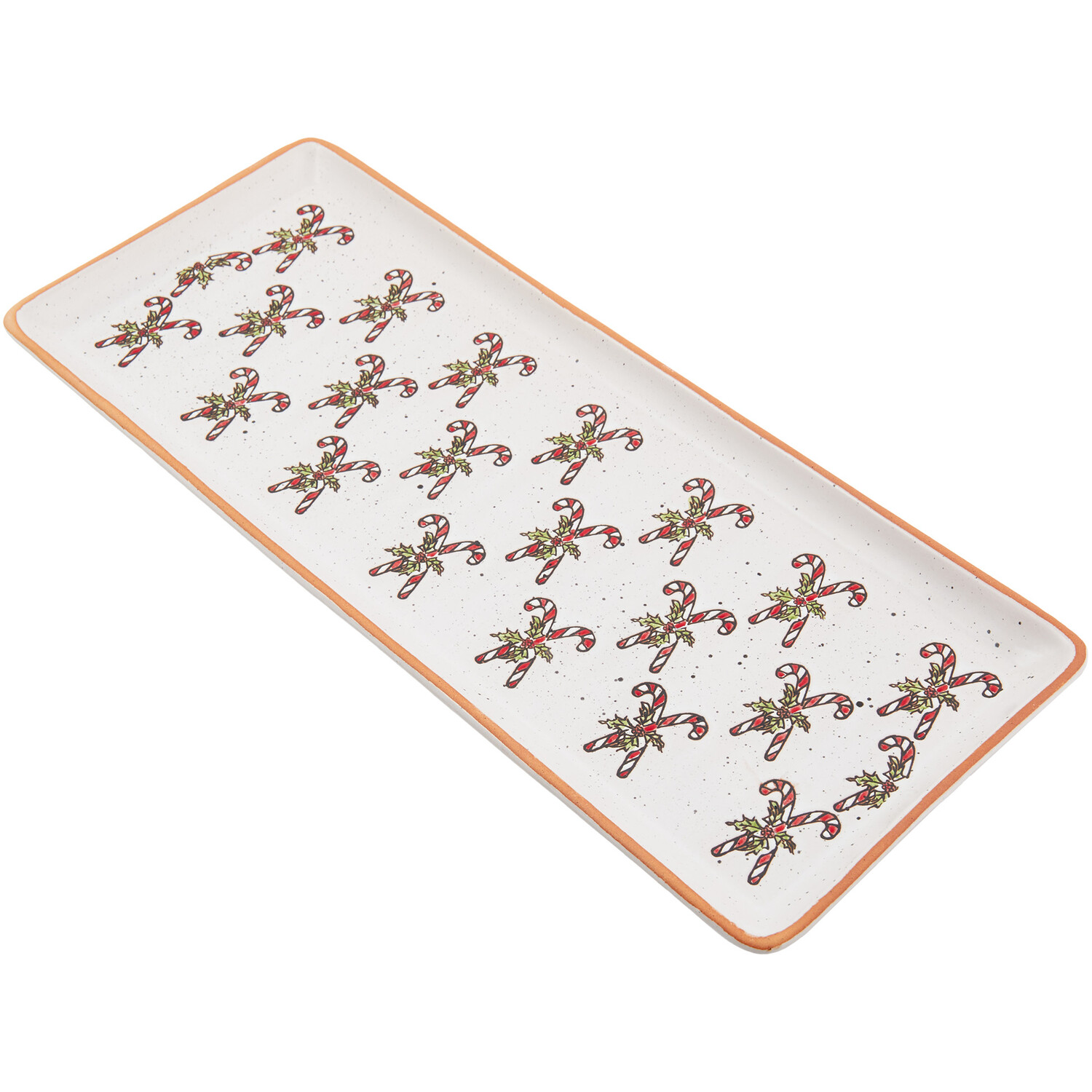 Festive Stone Candy Cane Serving Platter - White Image 3