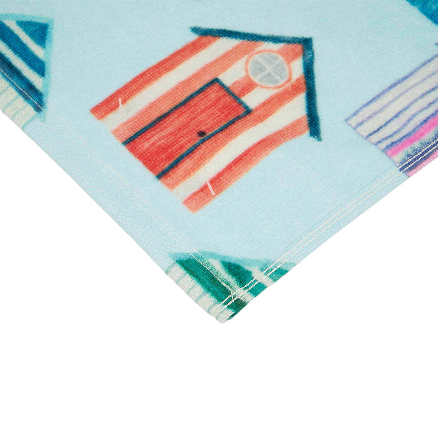 Beach Hut Hand Towel - Blue Image 3
