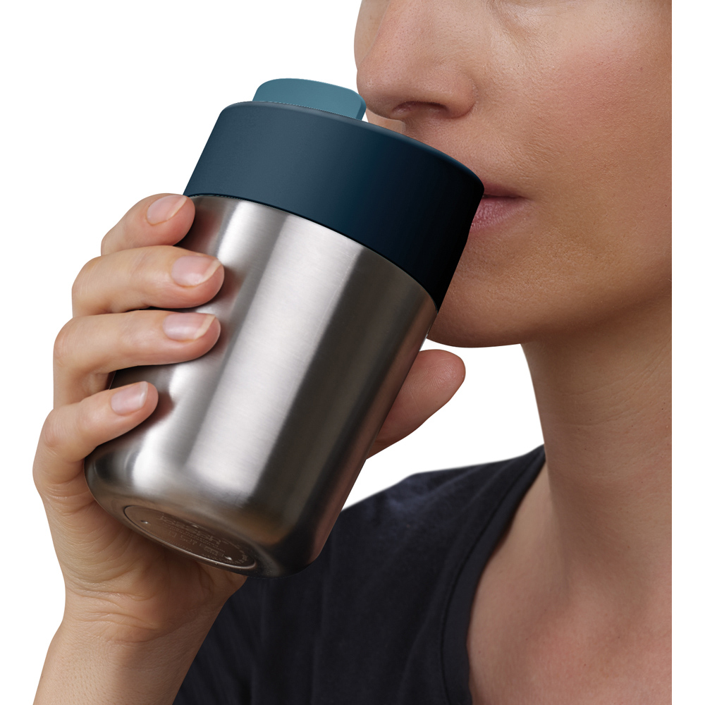 Joseph Joseph Sipp Stainless Steel Travel Mug with Hygienic Lid 340ml Image 3