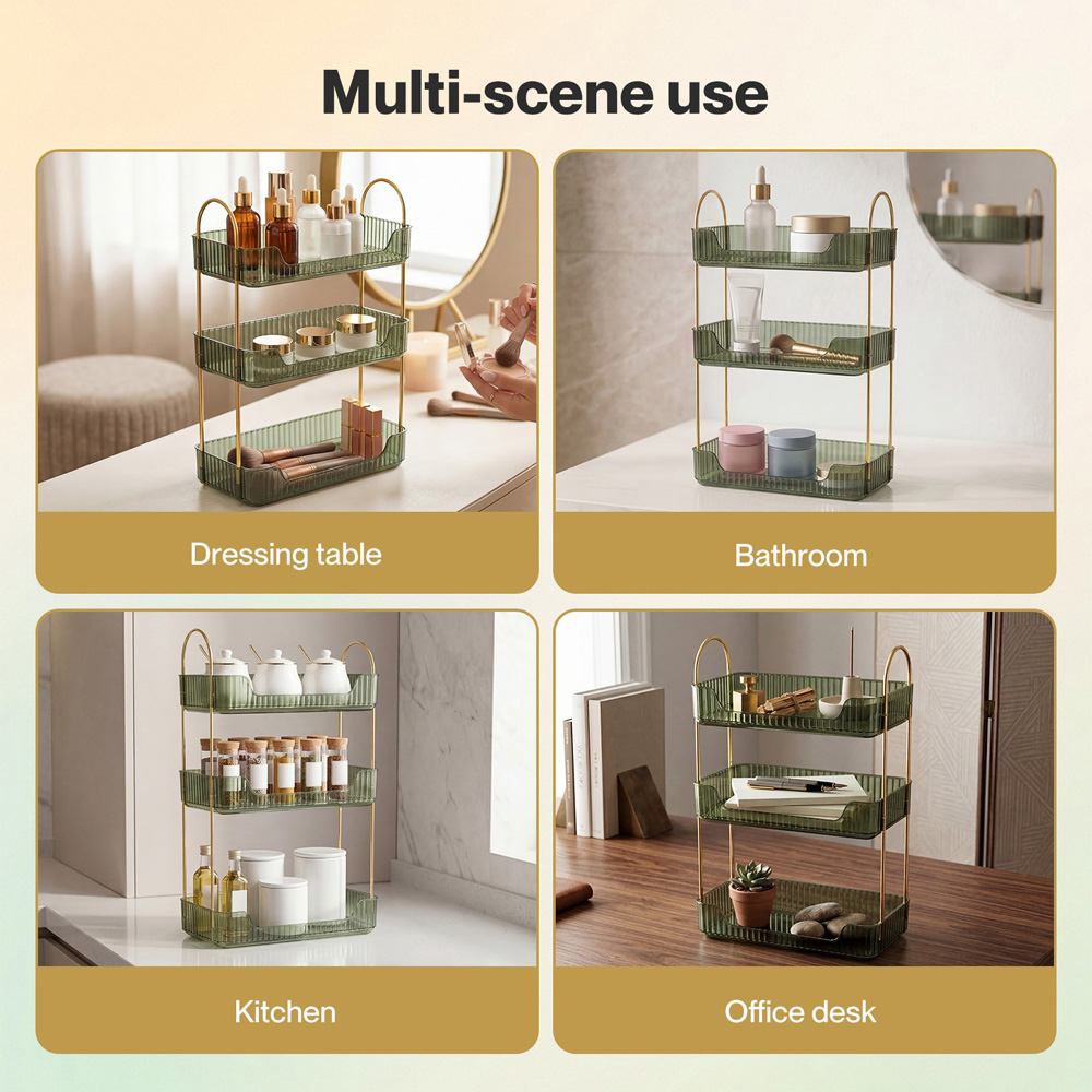 ilus Green 3 Shelf Makeup Organiser Rack Image 7
