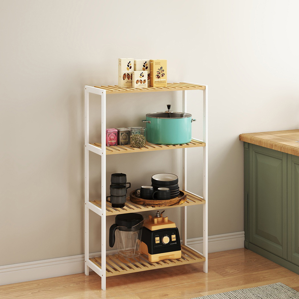 Levede 4-Tier Bamboo and Steel Shoe Rack Stand Image 2